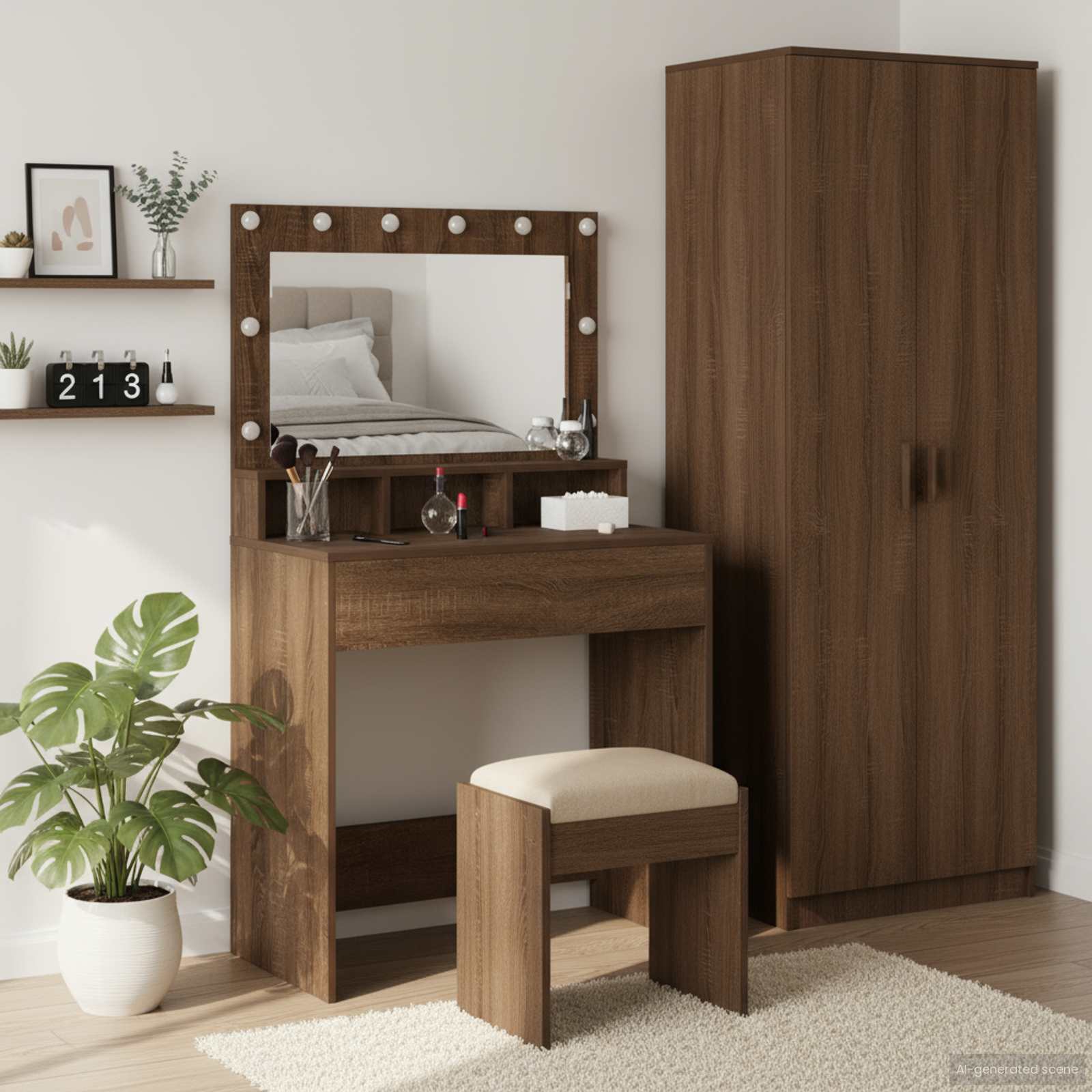 Toaletni stol Smeđi hrast 75,5 x 41 x 135 cm Konstruirano drvo