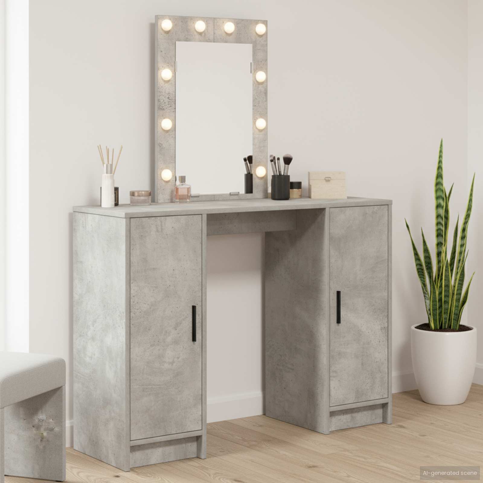Toaletni stol Svijetlo siva 102 x 33 x 135 cm Konstruirano drvo
