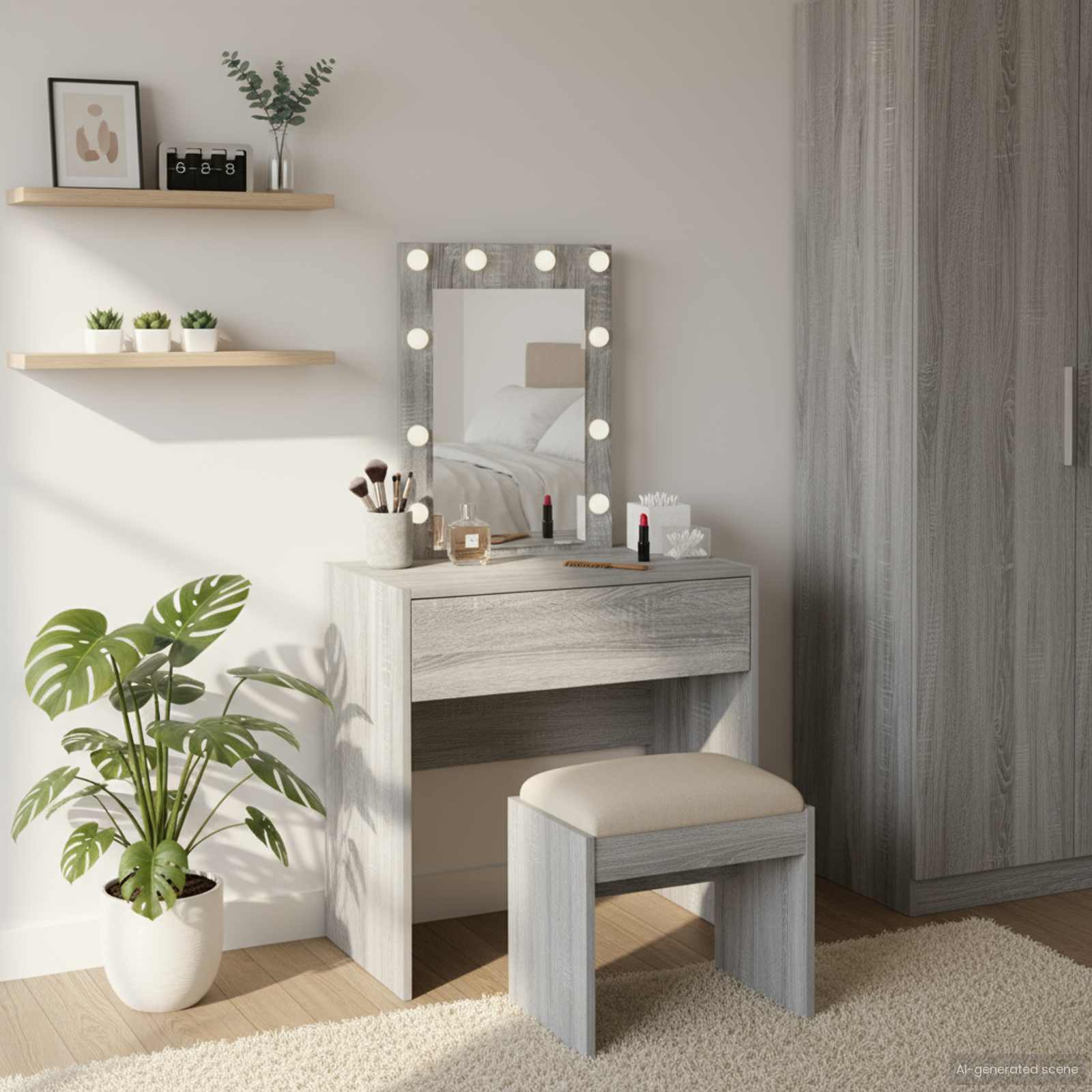 Toaletni stol s ladicama Siva 60 x 40 x 70 cm Konstruirano drvo