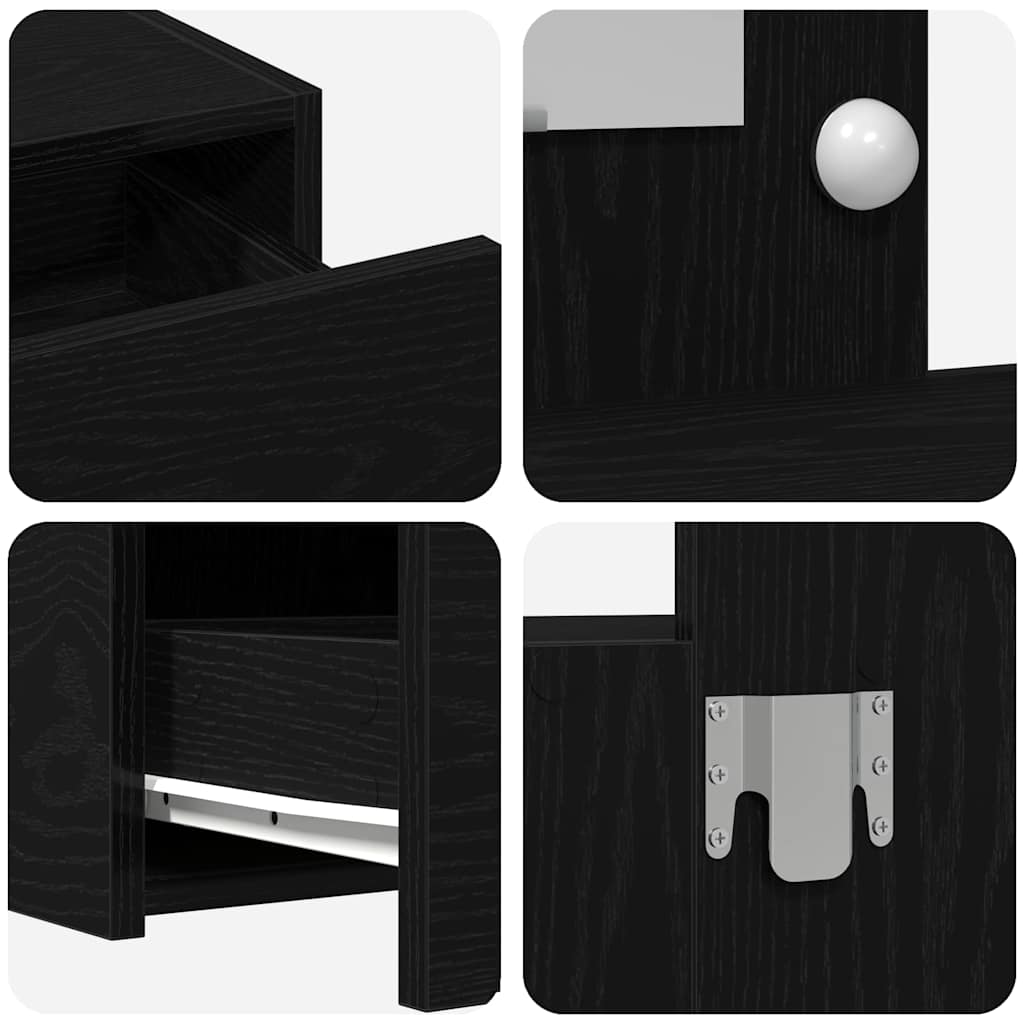 Toaletni stol s ladicama Crna 83 x 40 x 70 cm Konstruirano drvo