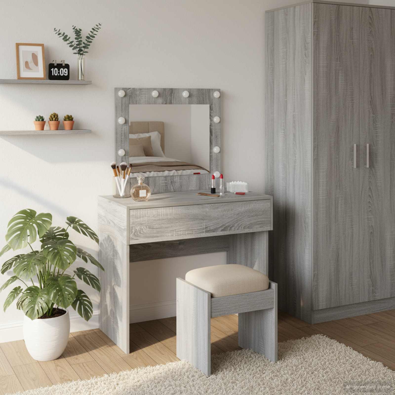 Toaletni stol s ladicama Siva 83 x 40 x 70 cm Konstruirano drvo