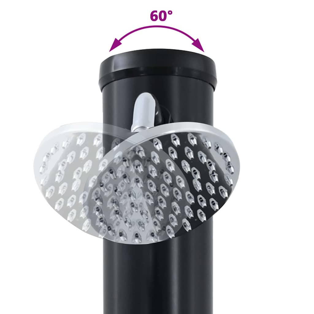 Vanjski solarni tuš Crna 217 cm PVC i aluminij