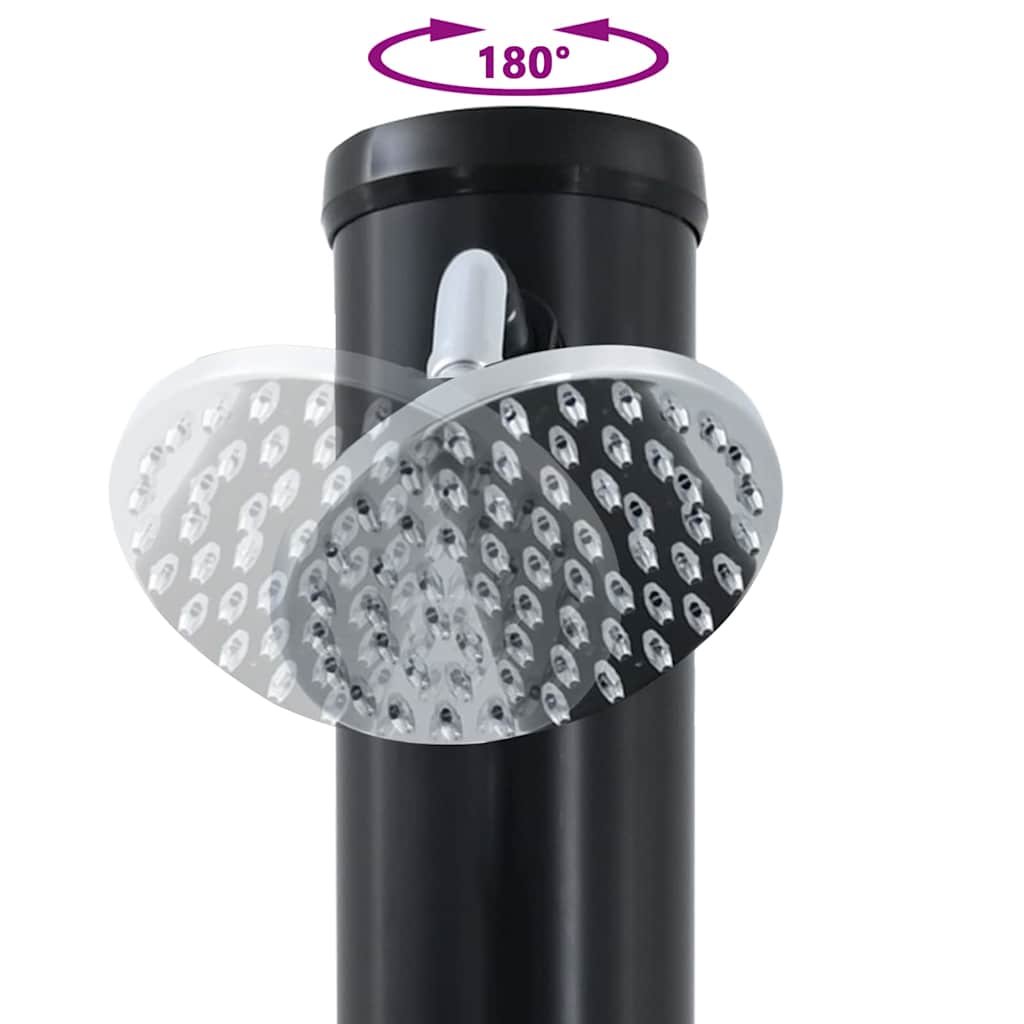 Vanjski solarni tuš Crna 217 cm PVC i aluminij