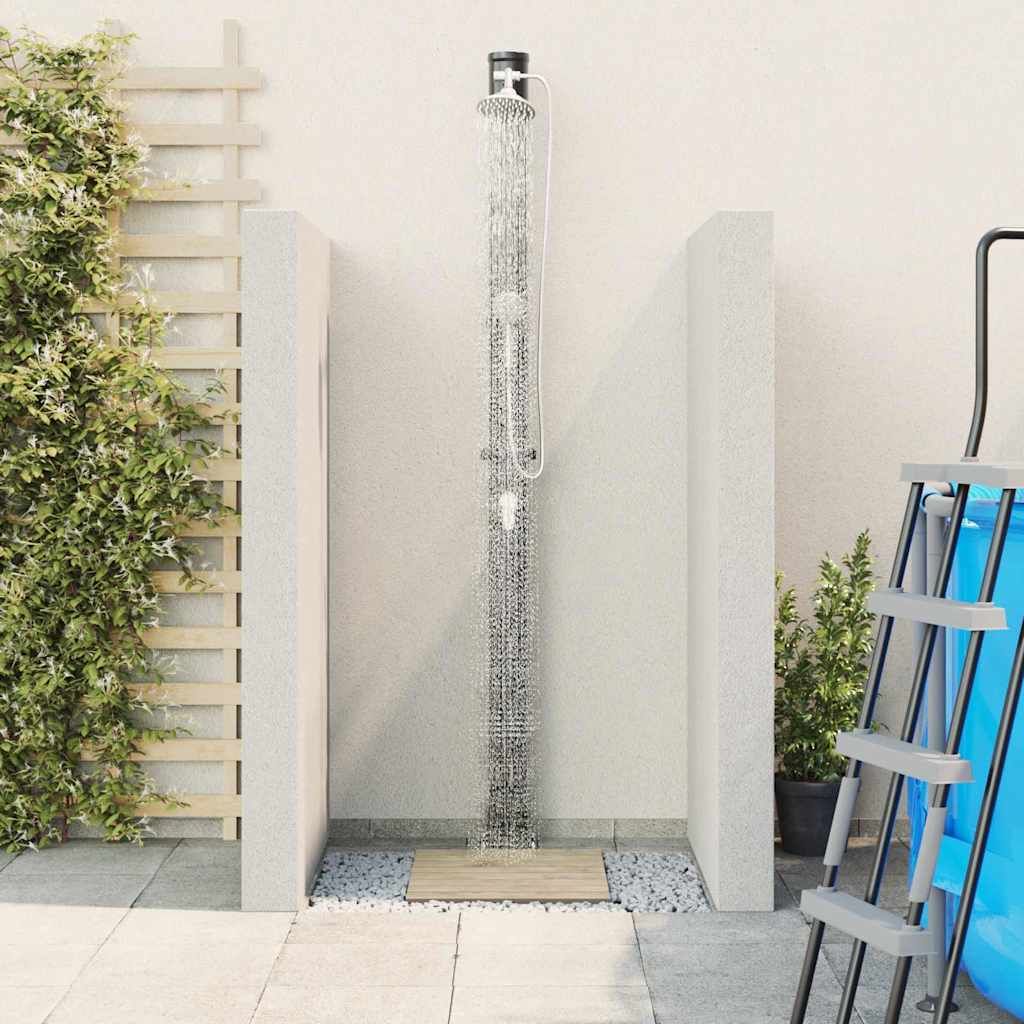 Vanjski solarni tuš Crna 217 cm PVC i aluminij