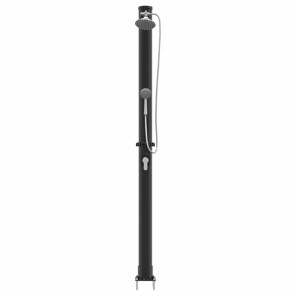 Vanjski solarni tuš Crna 217 cm PVC i aluminij