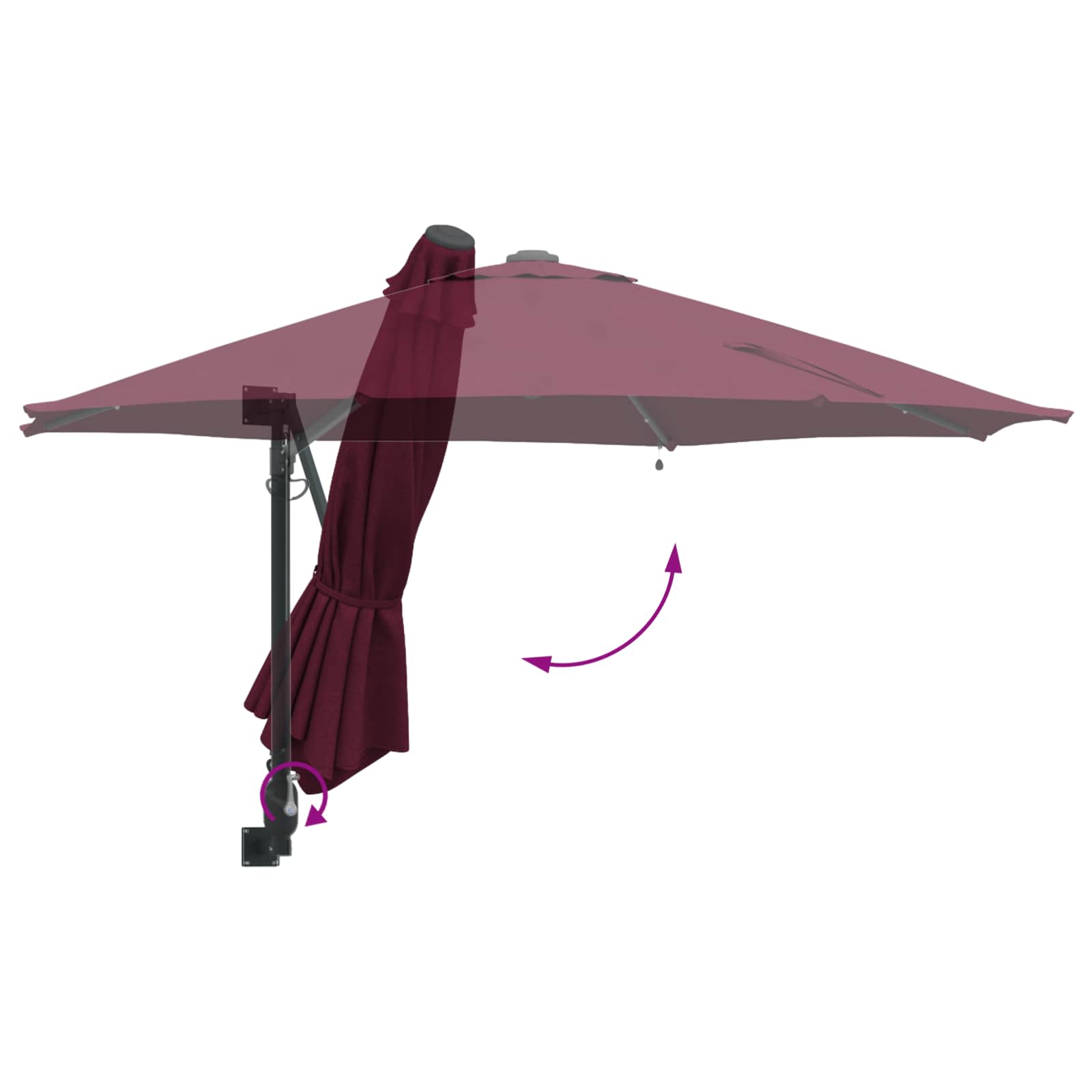 Vrtni suncobran Bordeaux Crvena 248 x 248 x 148 cm