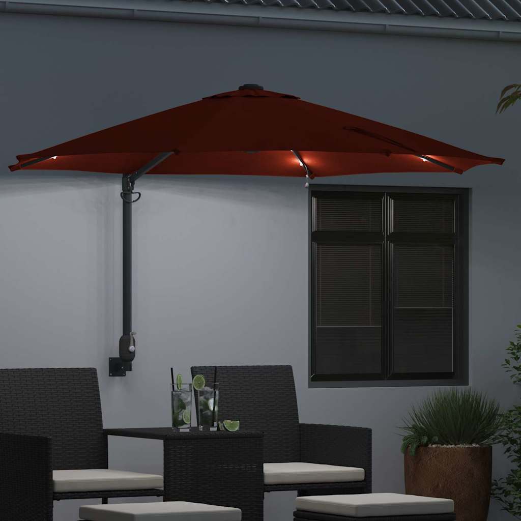 Vrtni suncobran Terakota 248 x 248 x 148 cm Poliester i čelik