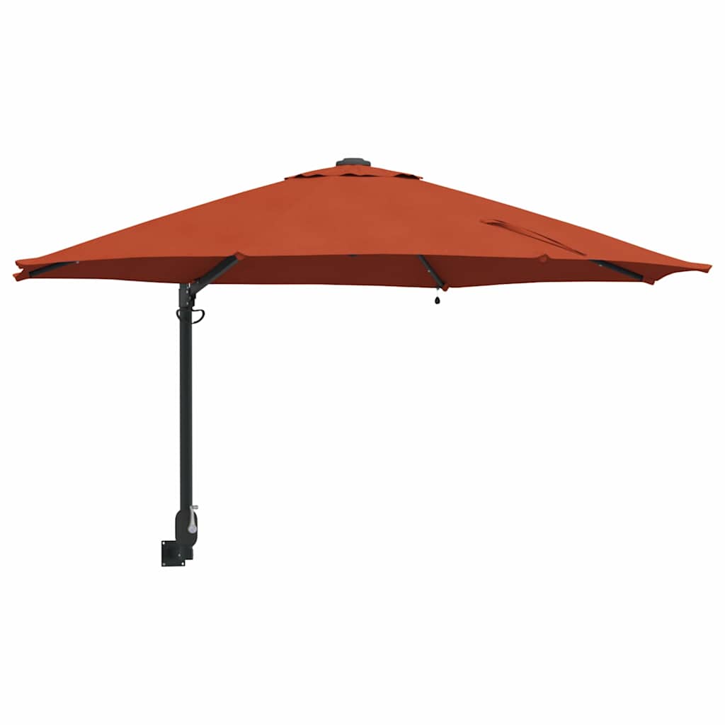 Vrtni suncobran Terakota 248 x 248 x 148 cm Poliester i čelik