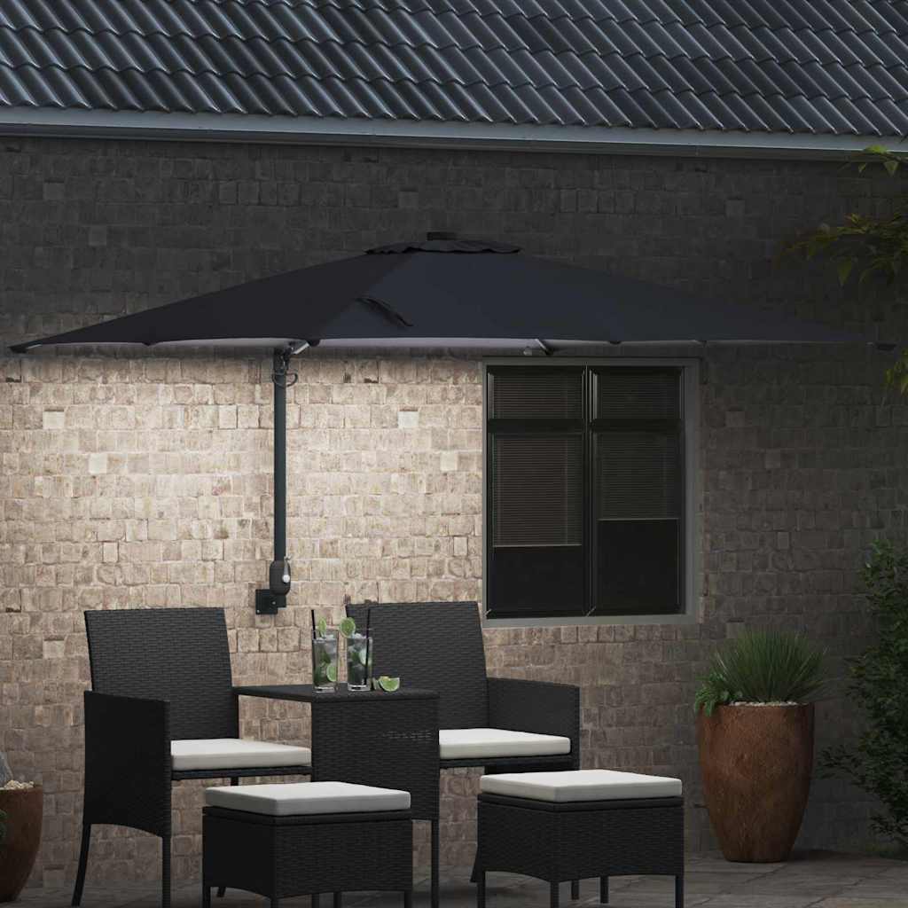 Vrtni suncobran S LED lampica Antracit 248,5 x 247,5 x 160 cm