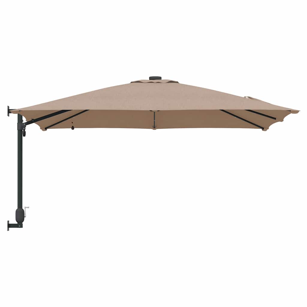 Vrtni suncobran S LED lampica Sivo-smeđa 248,5 x 247,5 x 160 cm