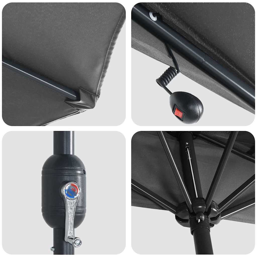 Vrtni suncobran Antracit 294 x 150 x 223 cm Poliester i čelik