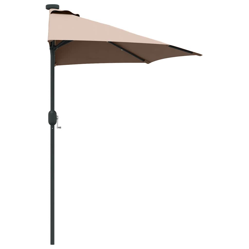 Vrtni suncobran Sivo-smeđa 294 x 150 x 223 cm Poliester i čelik