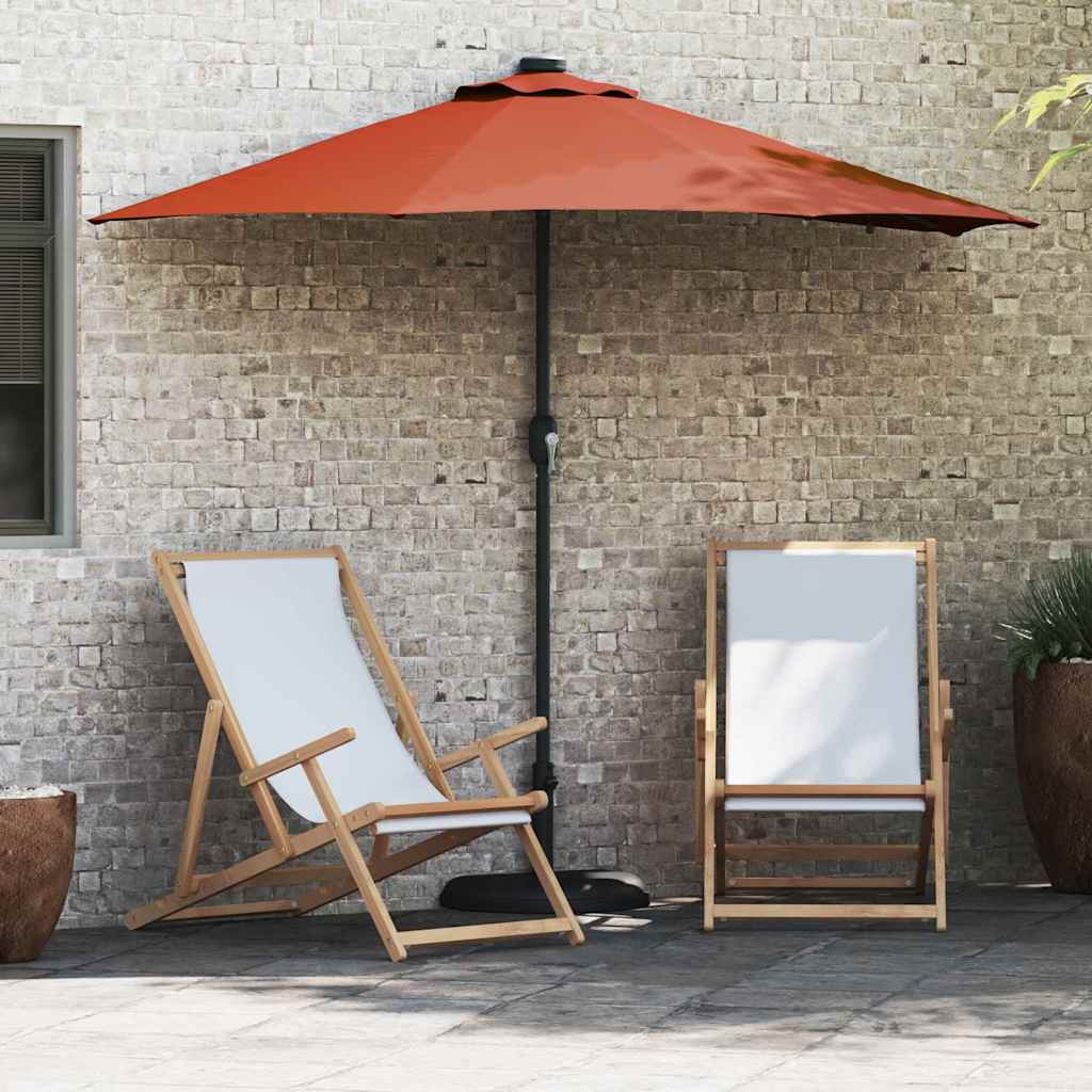 Vrtni suncobran Terakota 294 x 150 x 223 cm Poliester i čelik