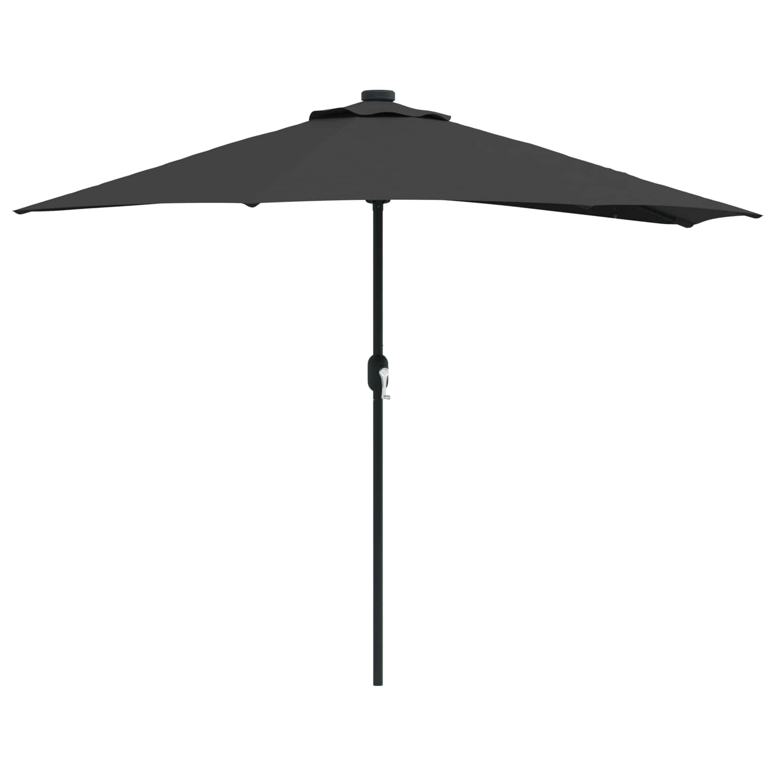 Vrtni suncobran Crna 294 x 150 x 224 cm Poliester i čelik