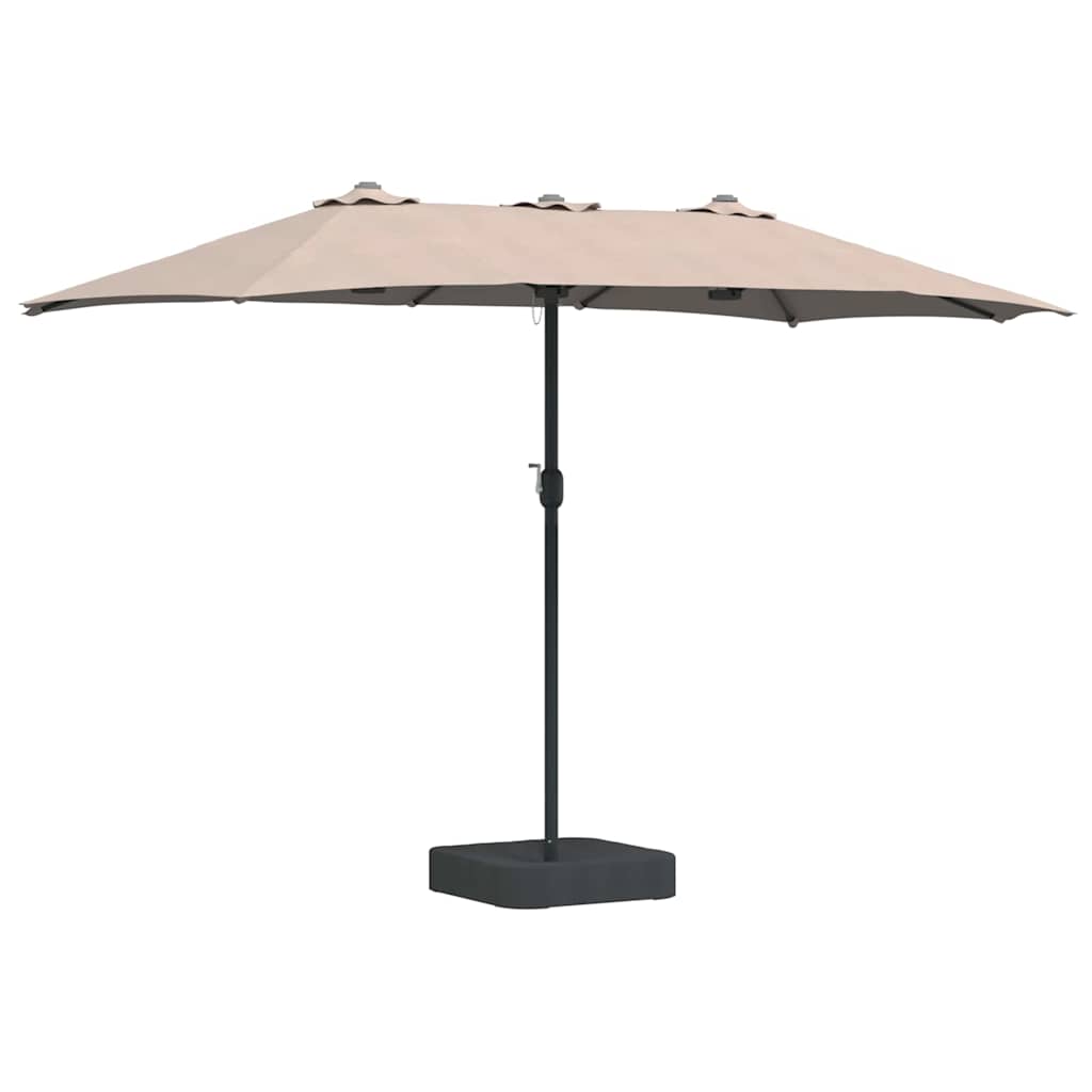 Vrtni suncobran Sivo-smeđa 385 x 209 x 244 cm Poliester i čelik