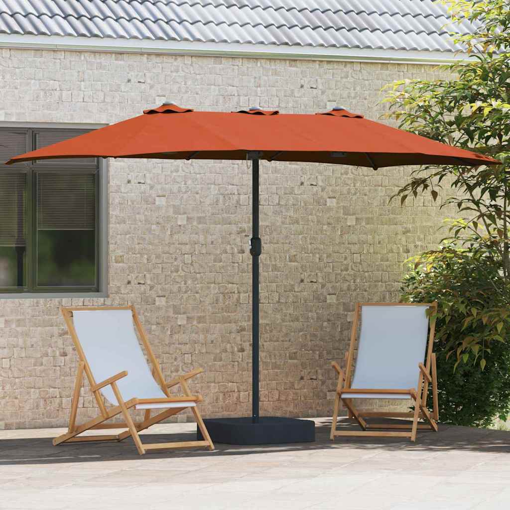Vrtni suncobran Terakota 385 x 209 x 244 cm Poliester i čelik