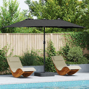 Vrtni suncobran Crna 385 x 209 x 244 cm Poliester i čelik
