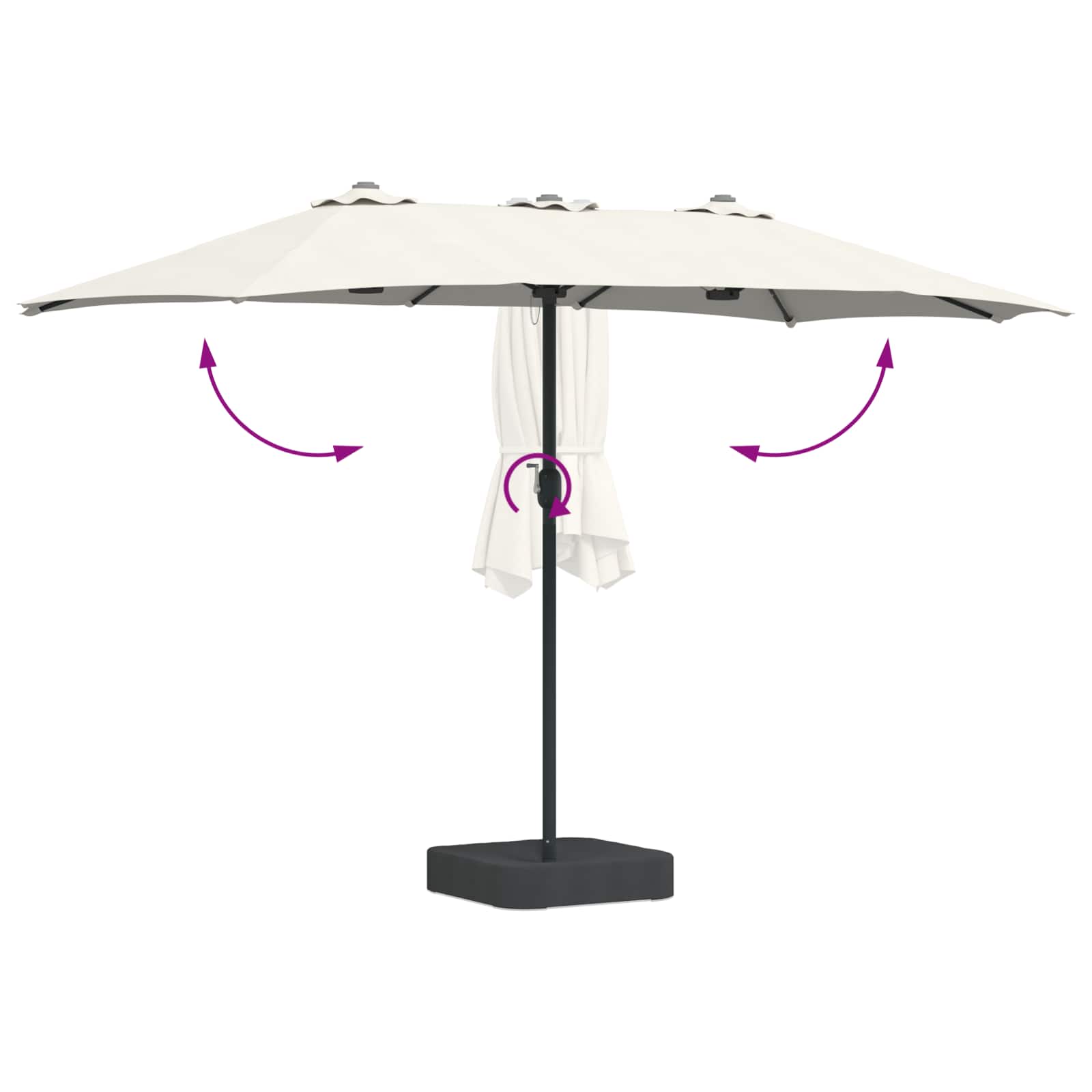 Vrtni suncobran Pijesak i antracit 385 x 209 x 244 cm Poliester