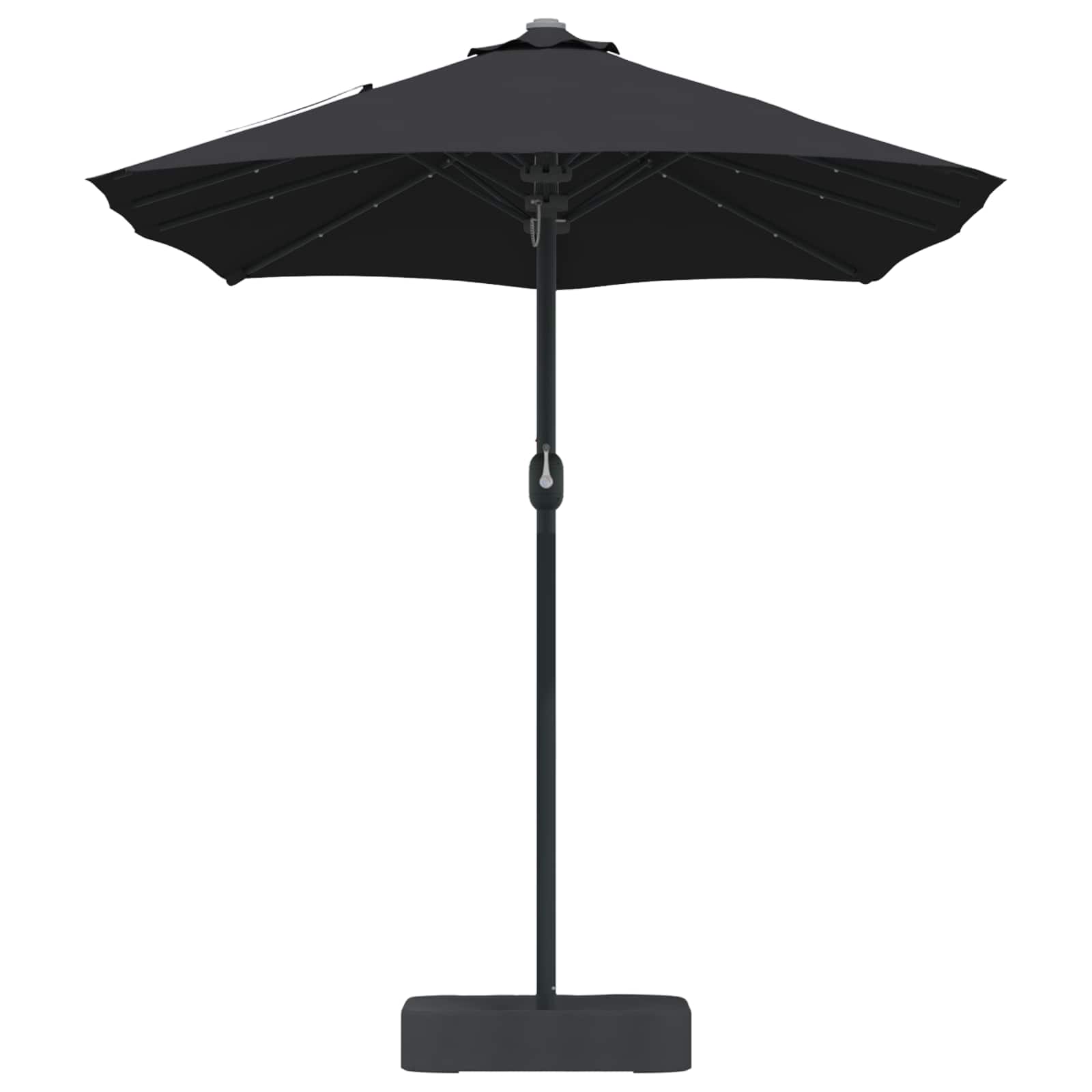 Vrtni suncobran Crna 385 x 209 x 244 cm Poliester