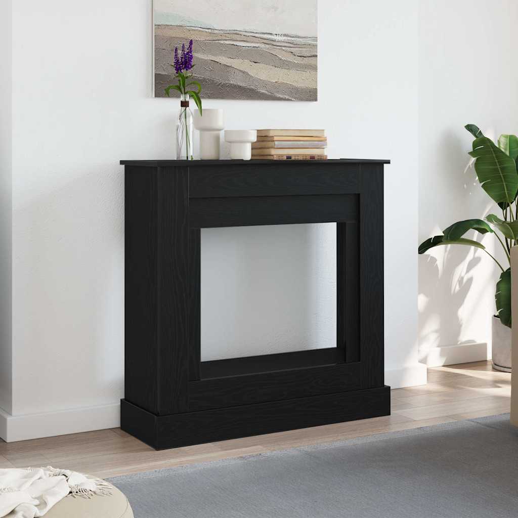 Okvir kamina crni hrast 90x30x90 cm izrađeno drvo