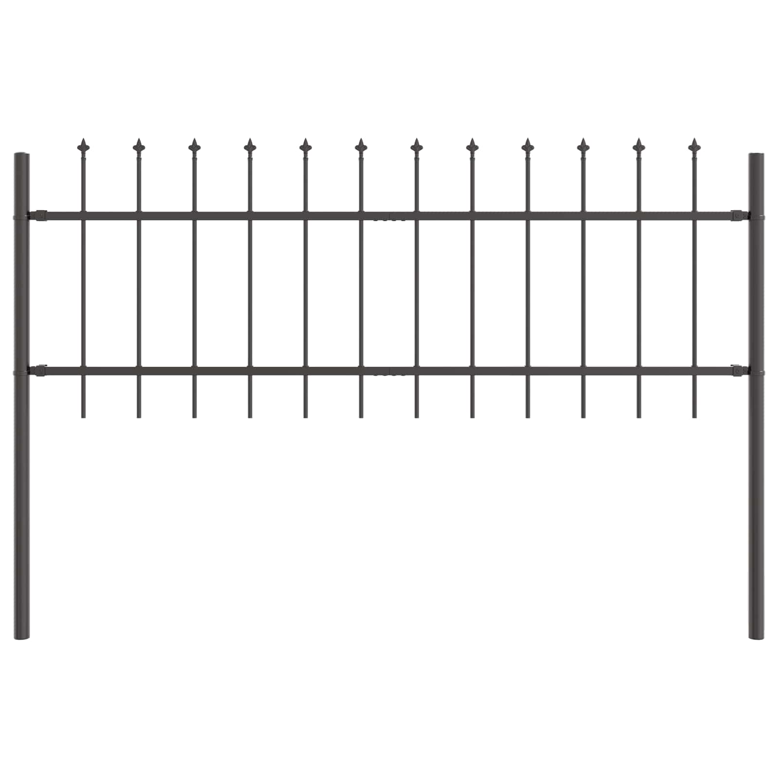 Vrtna Ograda 2 pcs Siva 3,4 x 0,6 m Čelik s prahom