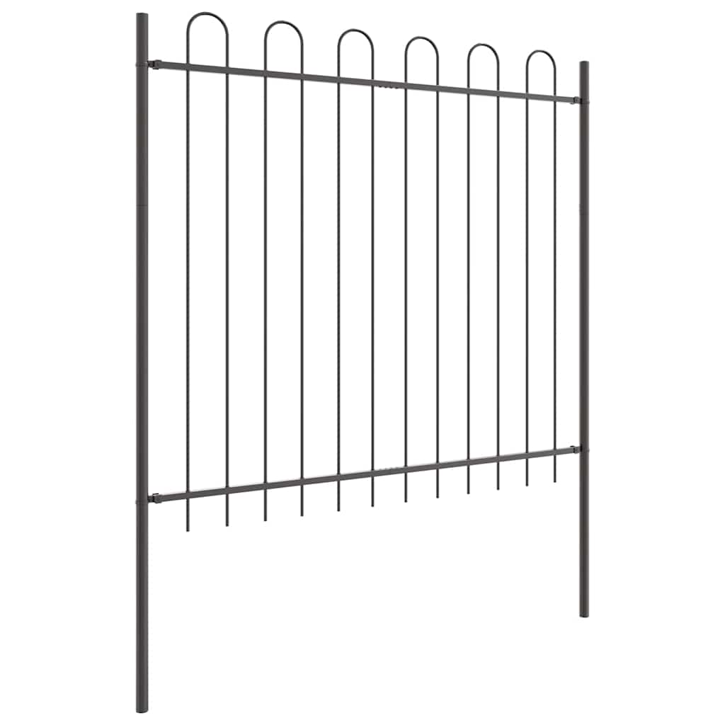 Vrtna Ograda 2 pcs Siva 3,4 x 1,5 m Čelik s prahom