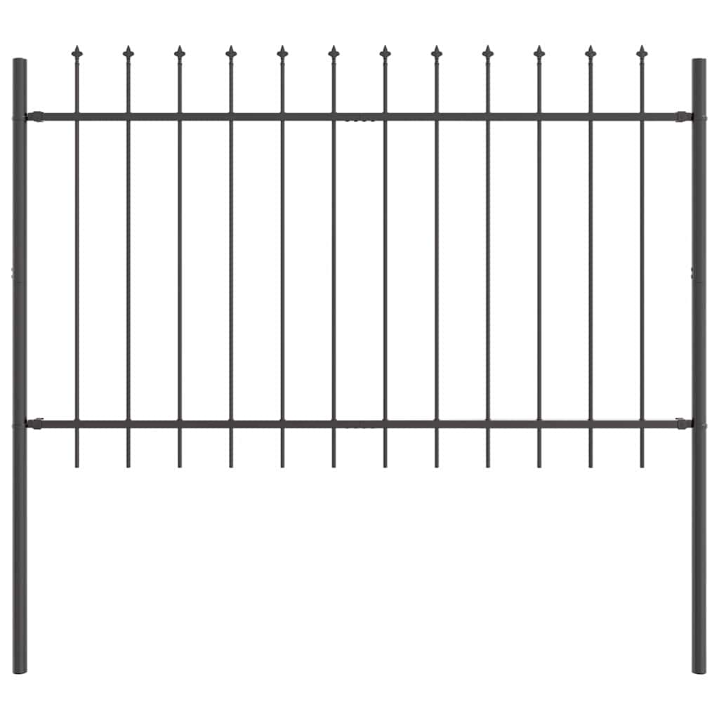 Vrtna Ograda 3 pcs Siva 5,1 x 1 m Čelik s prahom