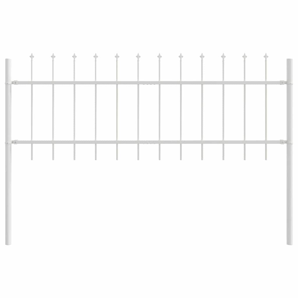 Vrtna Ograda 4 pcs Bijelo 6,8 x 0,6 m Čelik s prahom