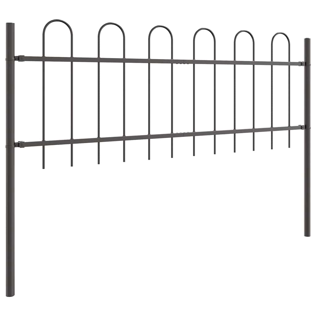 Vrtna Ograda 5 pcs Siva 8,5 x 0,6 m Čelik s prahom