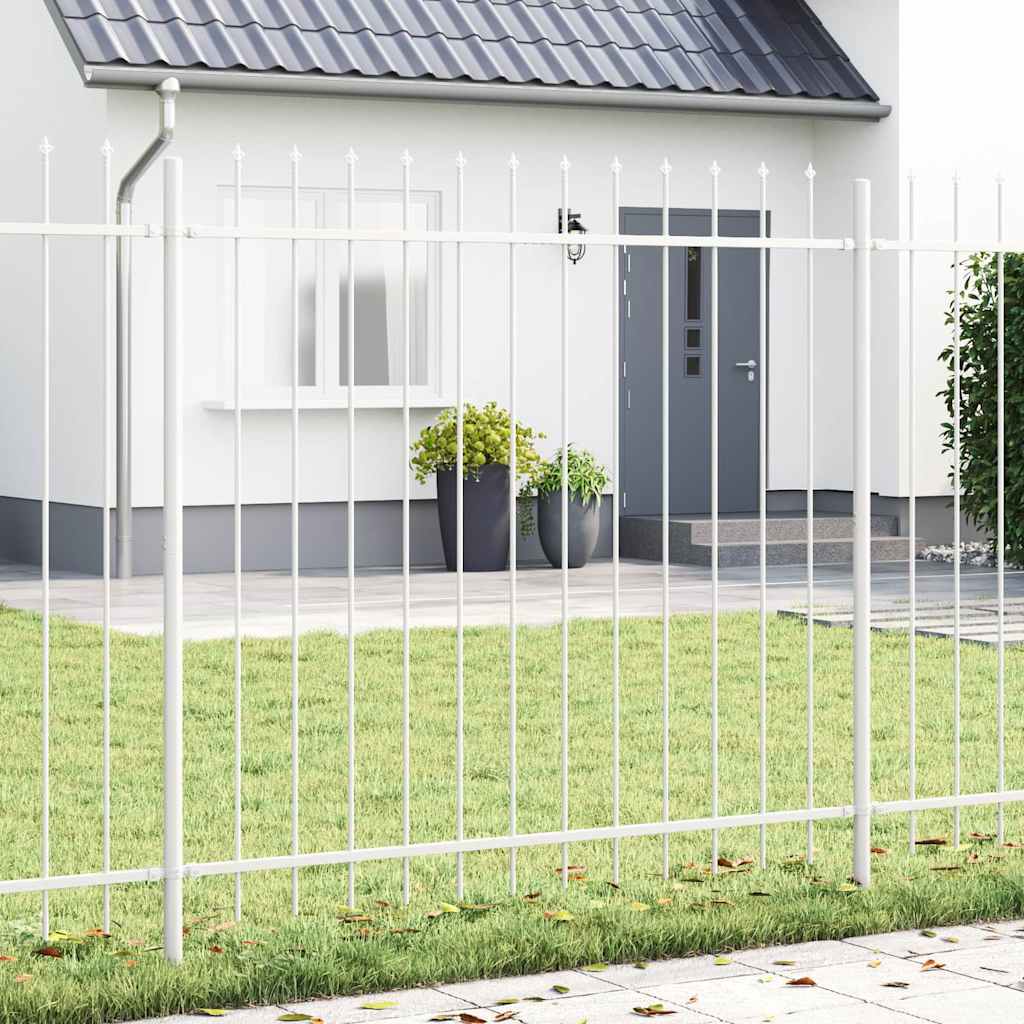 Vrtna Ograda 5 pcs Bijelo 8,5 x 1,5 m Čelik s prahom