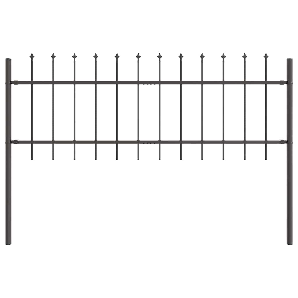 Vrtna Ograda 6 pcs Siva 10,2 x 0,6 m Čelik s prahom