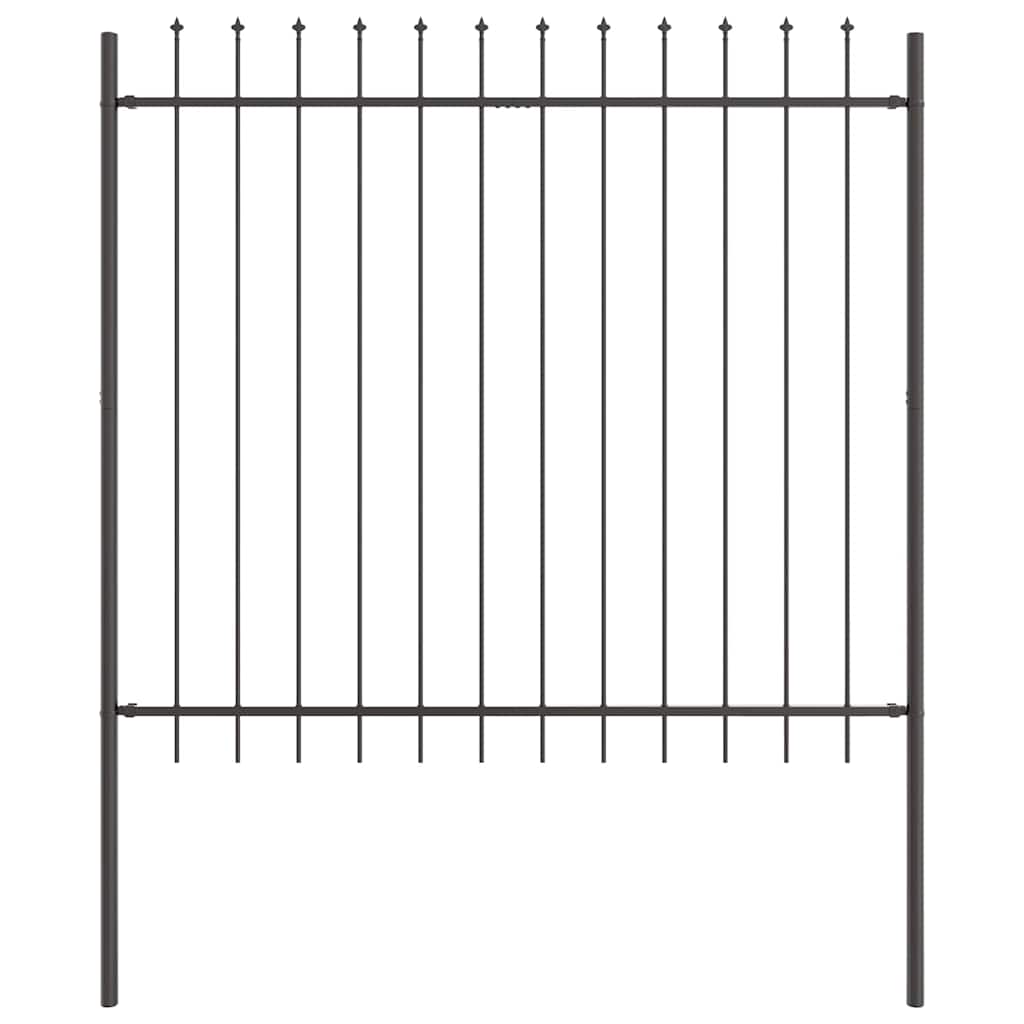 Vrtna Ograda 6 pcs Siva 10,2 x 1,5 m Čelik s prahom