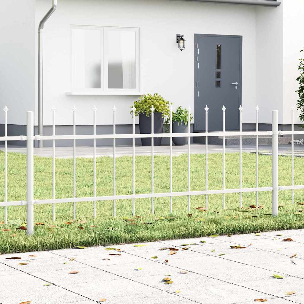 Vrtna Ograda 6 pcs Bijelo 10,2 x 0,6 m Čelik s prahom