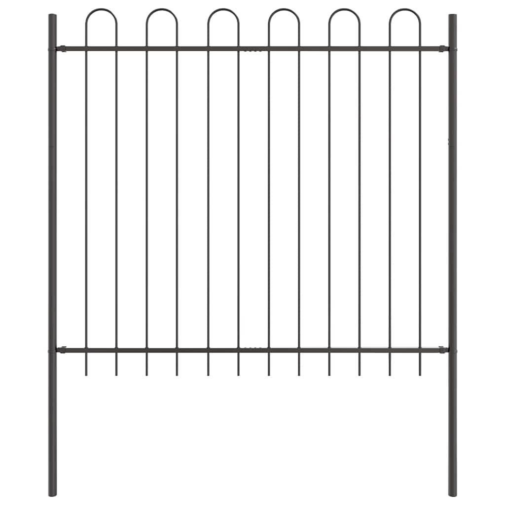 Vrtna Ograda 7 pcs Siva 11,9 x 1,5 m Čelik s prahom
