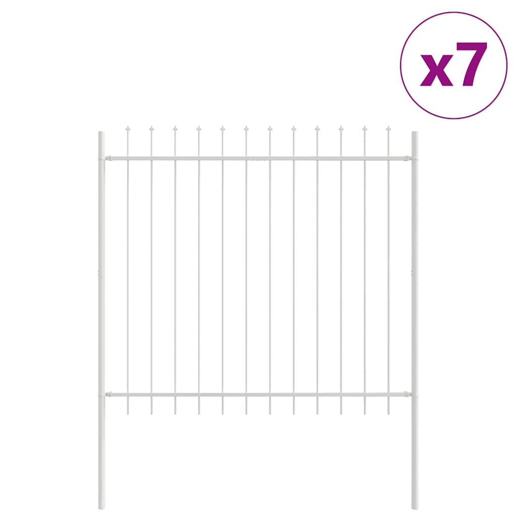 Vrtna Ograda 7 pcs Bijelo 11,9 x 1,5 m Čelik s prahom