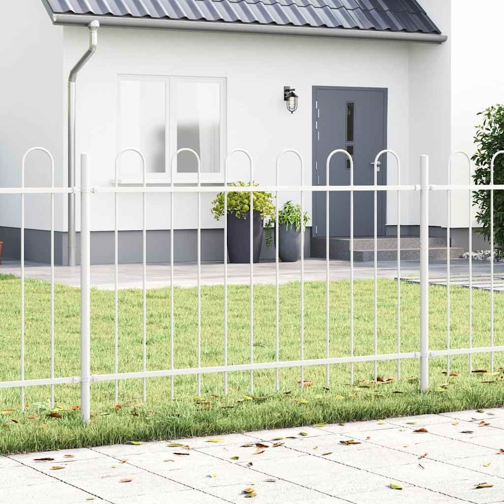 Vrtna Ograda 7 pcs Bijelo 11,9 x 1 m Čelik s prahom