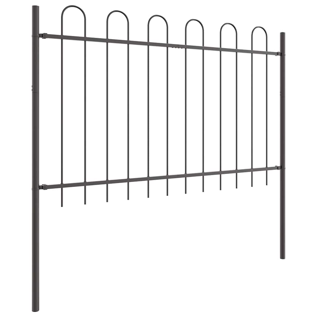 Vrtna Ograda 8 pcs Siva 13,6 x 1,2 m Čelik s prahom