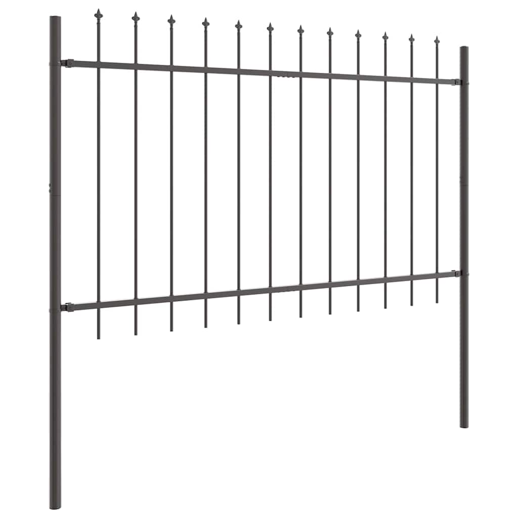 Vrtna Ograda 9 pcs Siva 15,3 x 1,2 m Čelik s prahom