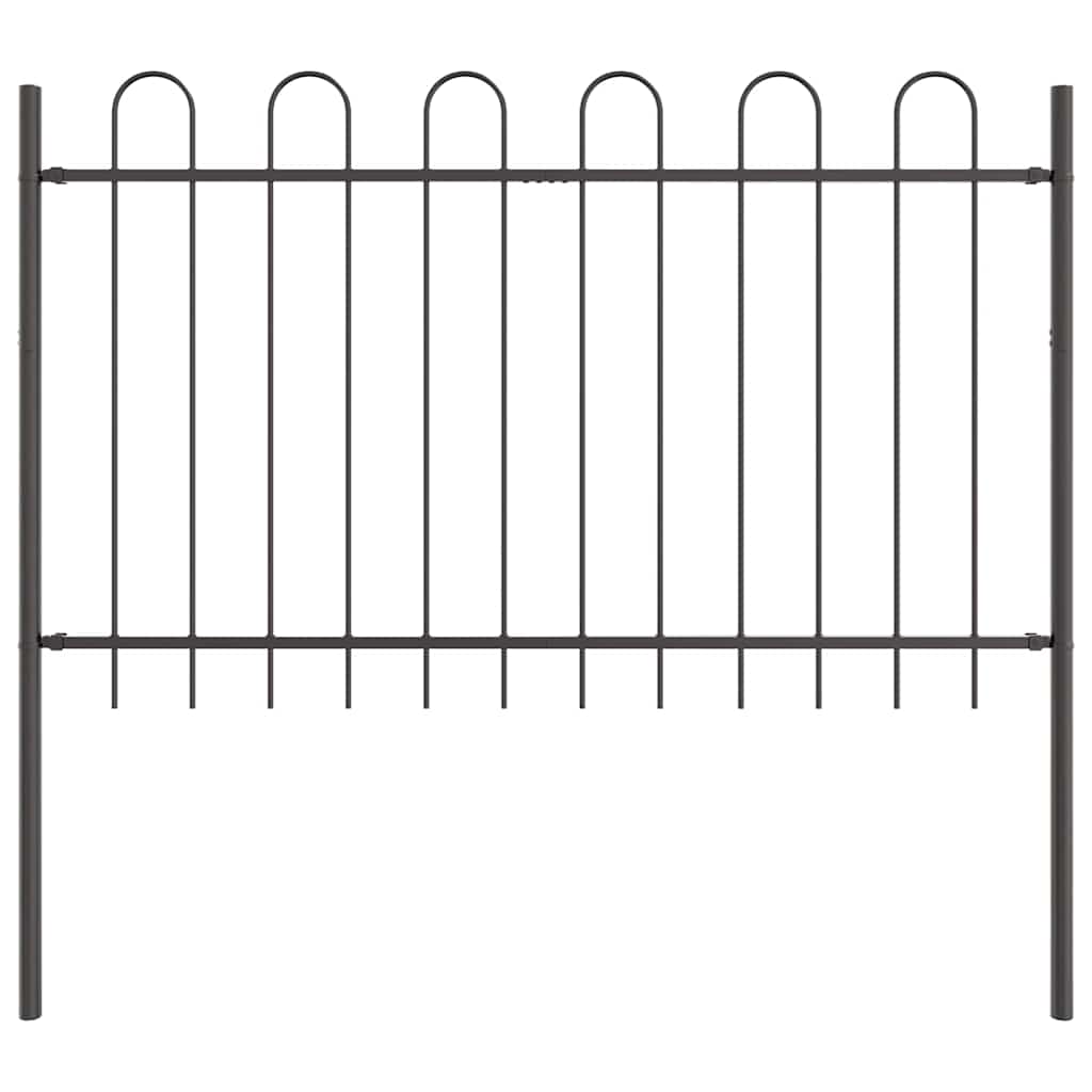 Vrtna Ograda 9 pcs Siva 15,3 x 1,2 m Čelik s prahom