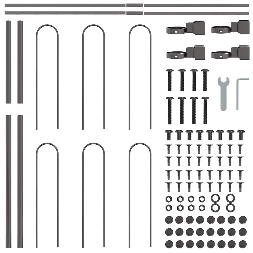 Vrtna Ograda 9 pcs Siva 15,3 x 1,2 m Čelik s prahom
