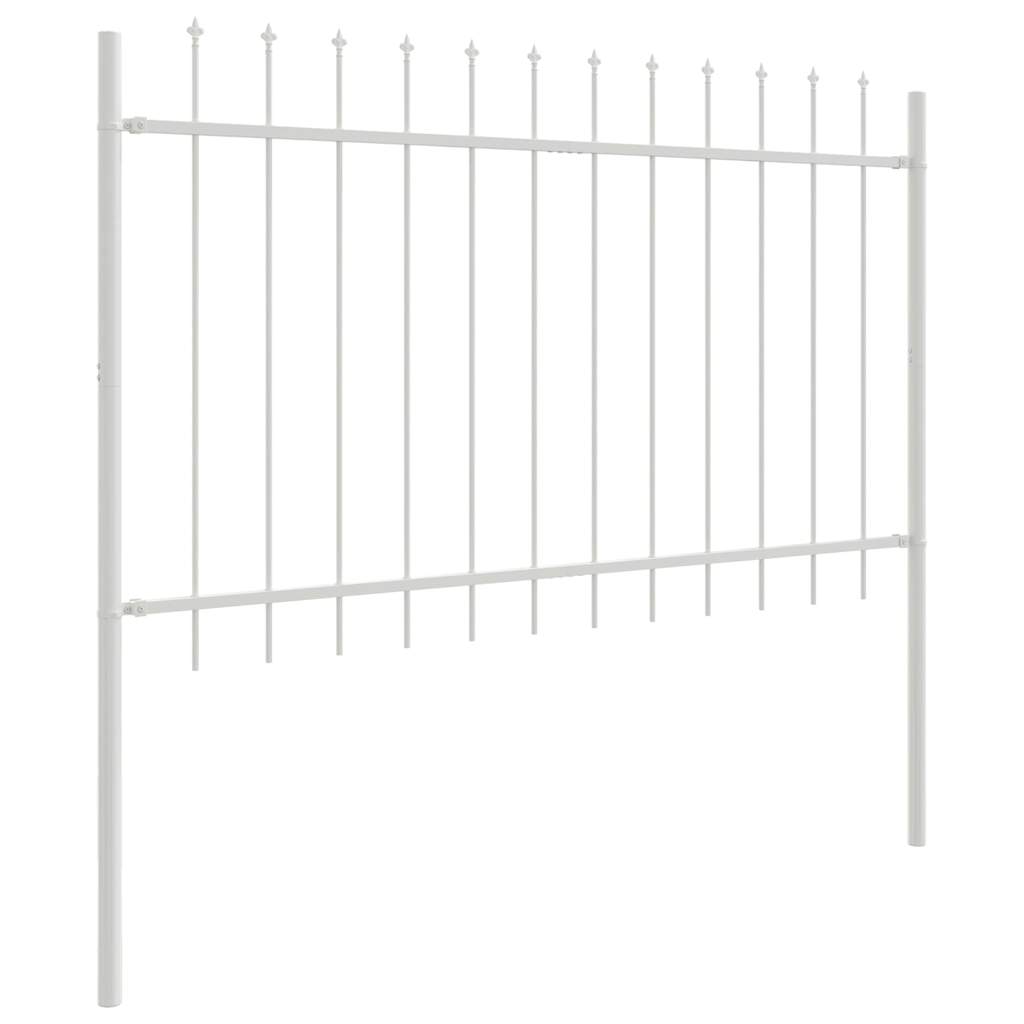 Vrtna Ograda 9 pcs Bijelo 15,3 x 0,8 m Čelik s prahom