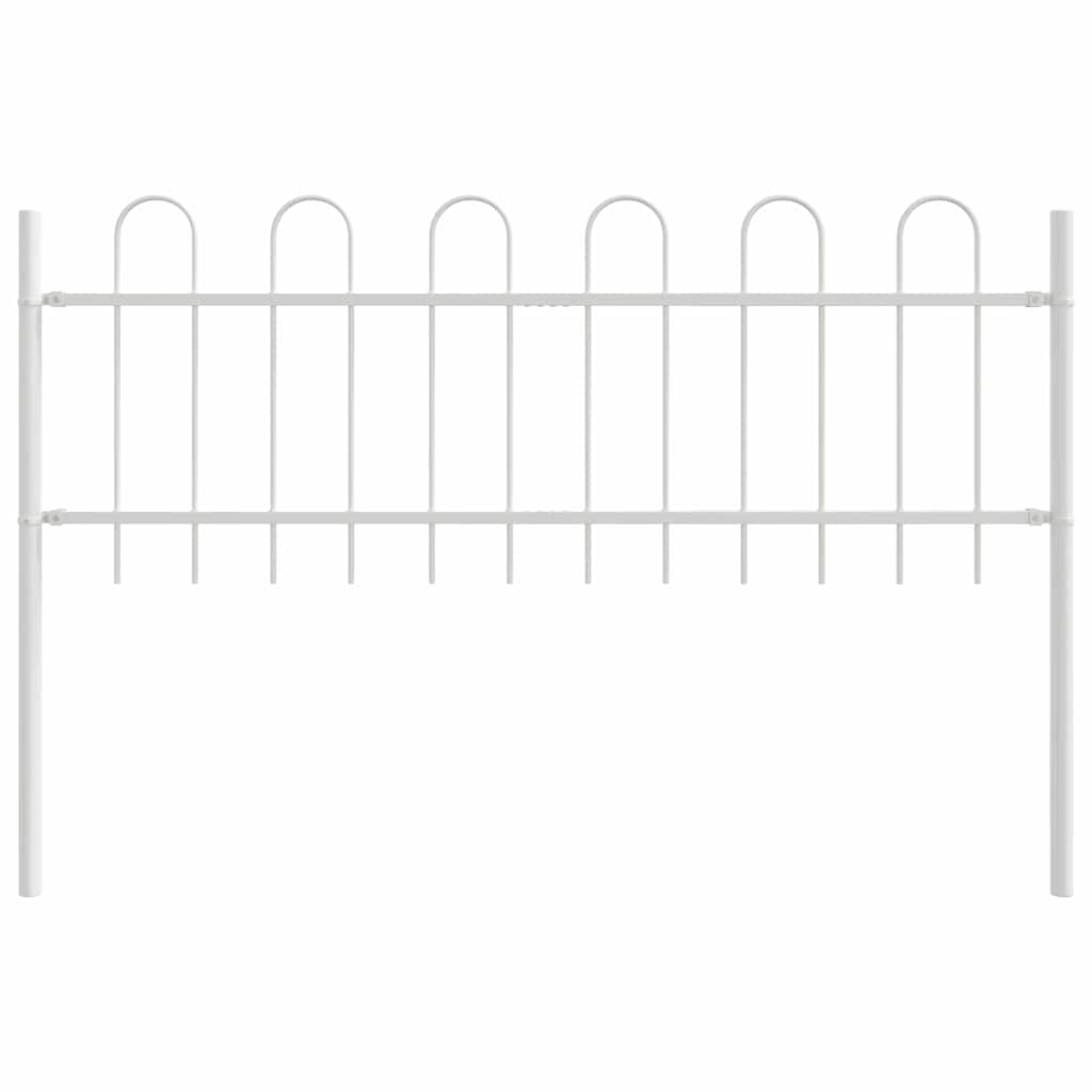 Vrtna Ograda 9 pcs Bijelo 15,3 x 0,6 m Čelik s prahom
