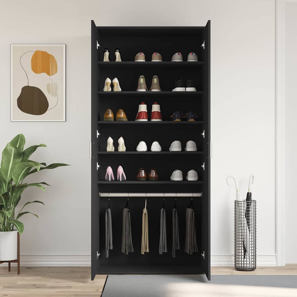 Ormar za cipele Crna 80 x 39 x 178 cm Konstruirano drvo