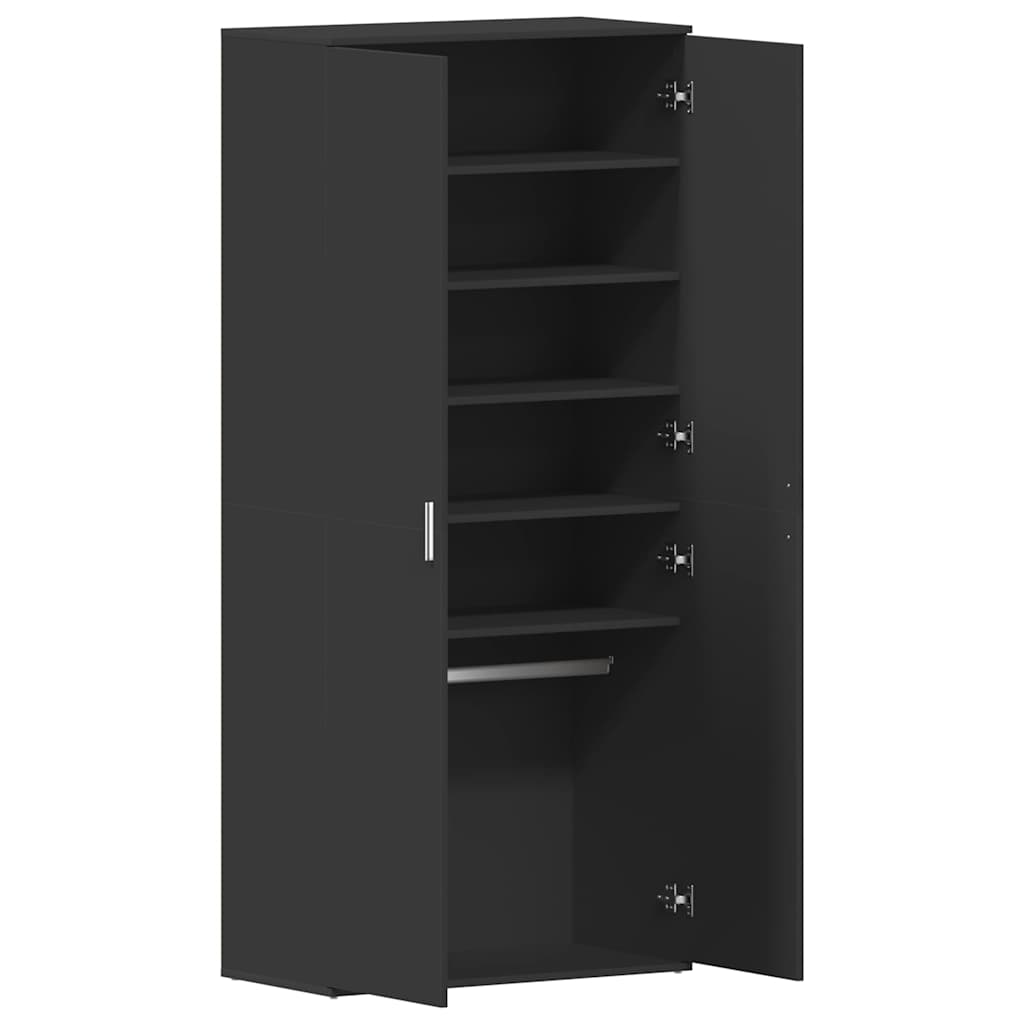 Ormar za cipele Crna 80 x 39 x 178 cm Konstruirano drvo