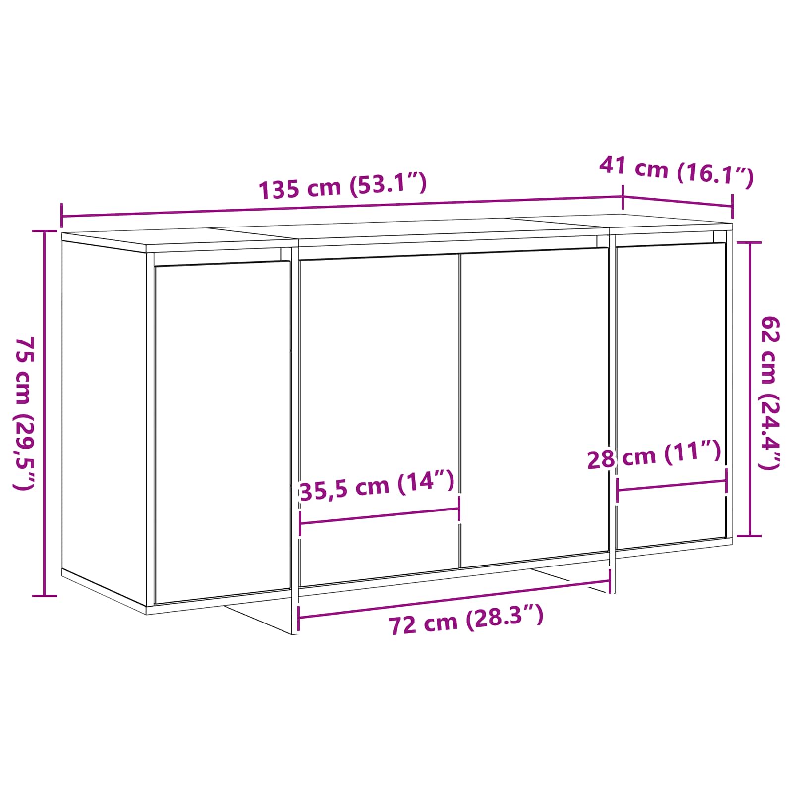 Kreveta Dimljeni hrast 135 x 41 x 75 cm Konstruirano drvo