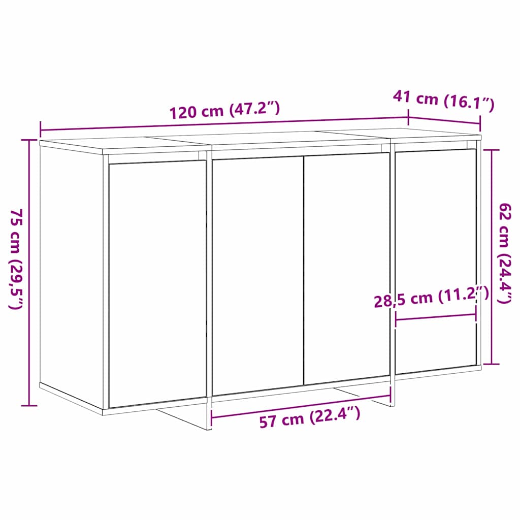 Kreveta Dimljeni hrast 120 x 41 x 75 cm Konstruirano drvo