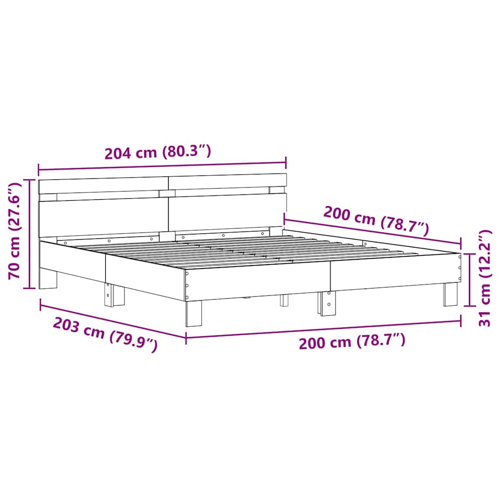 Krevetna konstrukcija Staro drvo 200 x 200 cm Konstruirano drvo