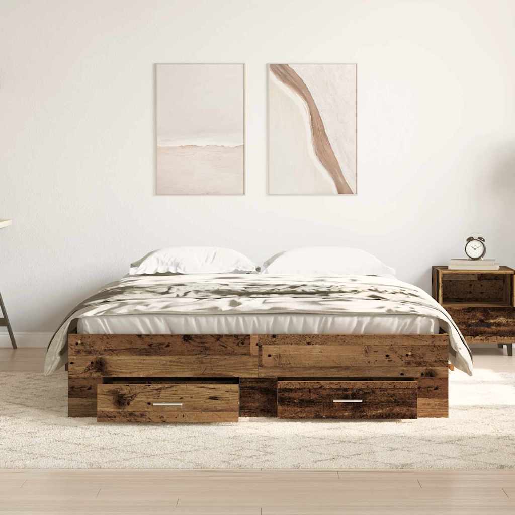 Krevetna konstrukcija Staro drvo 140 x 190 cm Konstruirano drvo
