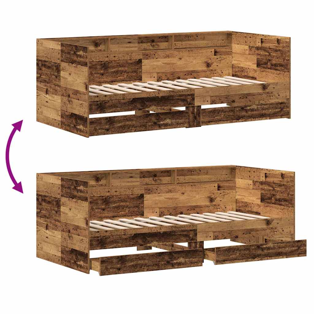 Krevet na dan Staro drvo 100 x 200 cm Konstruirano drvo
