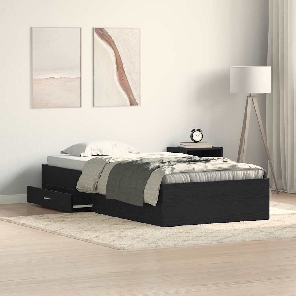 Krevetna konstrukcija Crni hrast 90 x 200 cm Konstruirano drvo